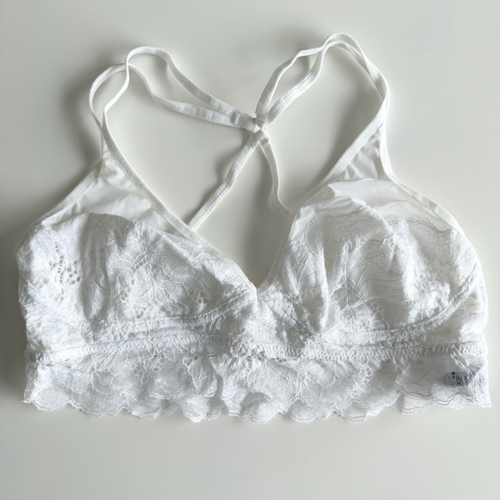 aerie bralette white‎ lace size M